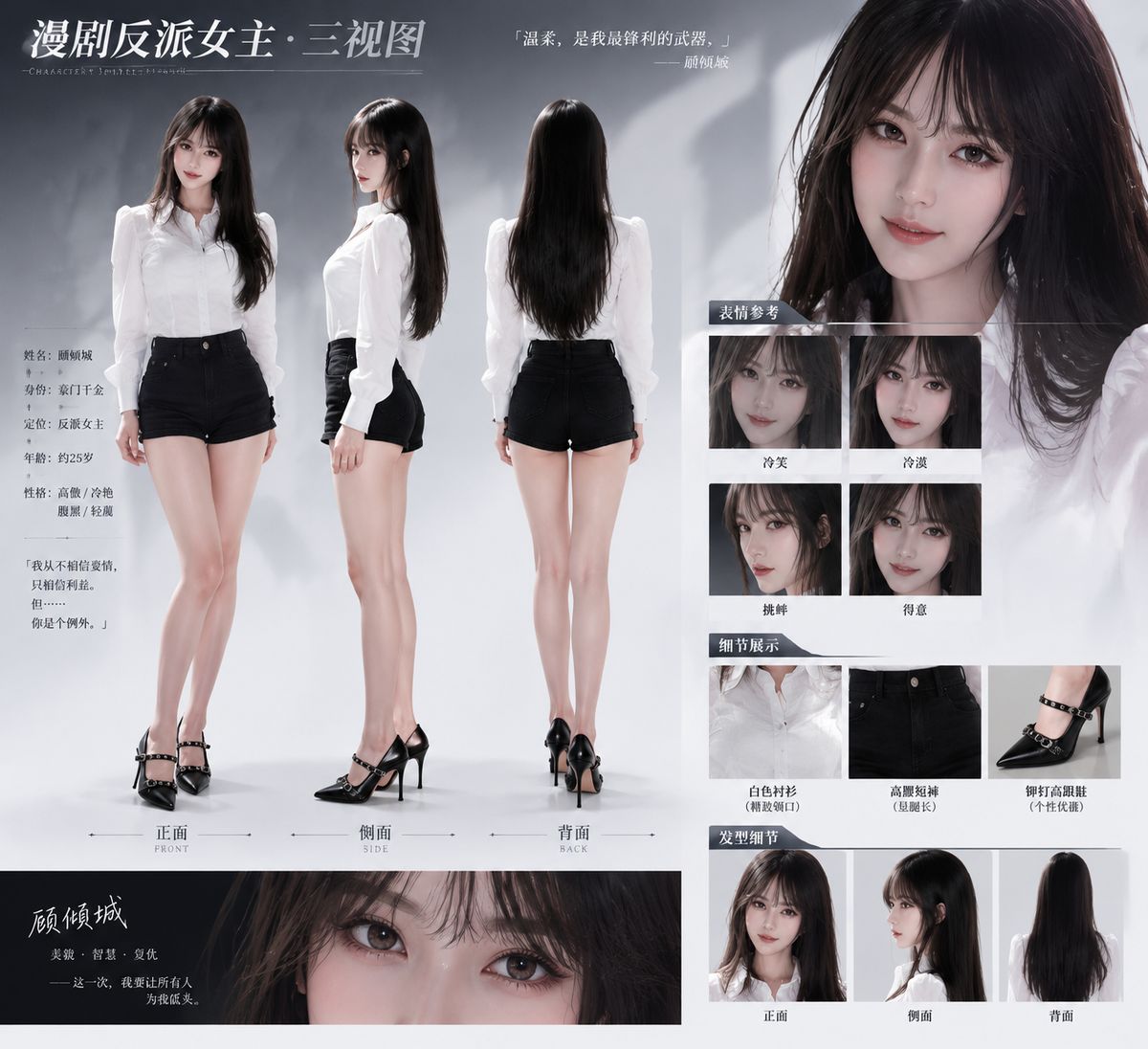 冷艳反派女主三视图