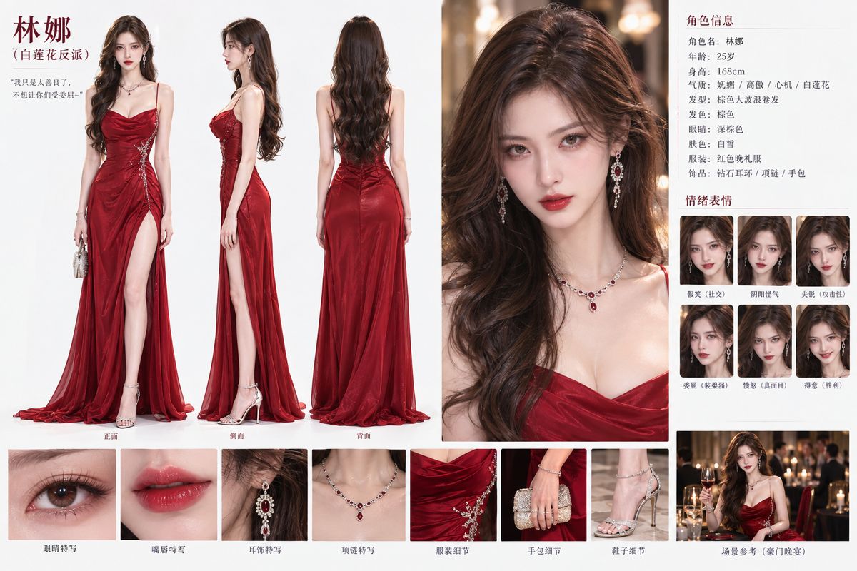 林娜 · 红裙白莲花反派